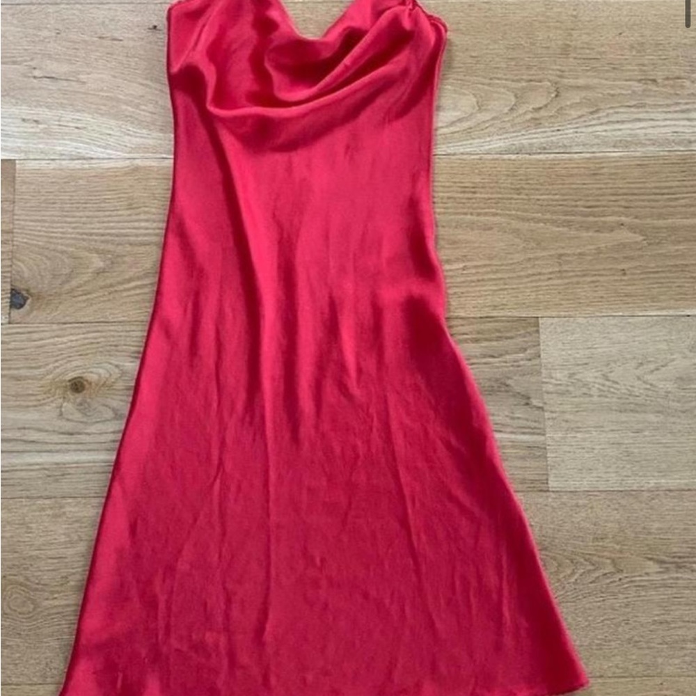 Blue Life/ Blue Planet Red Satin Dress